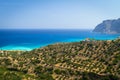 Beautiful coastline of Crete with blue lagoon, Greece Royalty Free Stock Photo