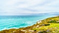 The beautiful Coastline of False Bay along Baden Powell Drive between Macassar and Muizenberg near Cape Town Royalty Free Stock Photo