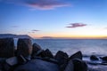 Coastline of False Bay at sunrise, Cape Town, South Africa