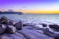 Coastline of False Bay at sunrise, Cape Town, South Africa