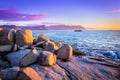 Coastline of False Bay at sunrise, Cape Town, South Africa