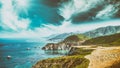 Beautiful coastline landscape of Big Sur, California in summer s Royalty Free Stock Photo