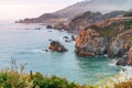 Beautiful coastline landscape of Big Sur, California in summer s Royalty Free Stock Photo