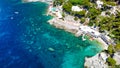 Beautiful coastline in Marina Piccola, Capri. Aerial view from drone Royalty Free Stock Photo