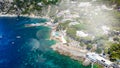 Beautiful coastline in Marina Piccola, Capri. Aerial view from drone Royalty Free Stock Photo
