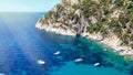 Beautiful coastline in Marina Piccola, Capri. Aerial view from drone Royalty Free Stock Photo