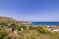 Beautiful coastline nature landscape view with beaches and hotels in Rhodes Island. Greece. Royalty Free Stock Photo