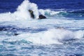 Beautiful coastline scenery with ocean waves and rocks on Pacific Coast