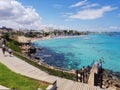 Beautiful coastline, seascape, blue lagoon, rest tourists