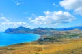 Beautiful coastline, view on Karadag, Koktebel,sea