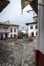 beautiful cobbled streets of the magic town of Cuetzalan in Mexico