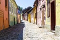 Beautiful cobblestone street in Romania