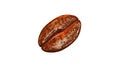 Beautiful coffee bean isolated on white background. Single coffee grain. 3d render.