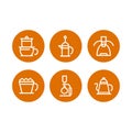 Coffee brewing icon set