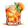 beautiful Cointreau Liqueur watercolor drink clipart illustration