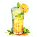 beautiful Cointreau Liqueur watercolor drink clipart illustration