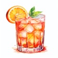 beautiful Cointreau Liqueur watercolor drink clipart illustration