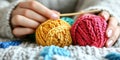 A Beautiful Collection of Handcrafted Knitted Items Featuring Colorful Yarn and Unique Patterns Royalty Free Stock Photo