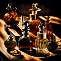 Beautiful collection of perfume bottles - ai generated image