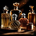 Beautiful collection of perfume bottles - ai generated image