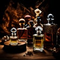 Beautiful collection of perfume bottles - ai generated image