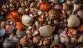 A beautiful collection of seashells, nature underwater decorations generated by AI Royalty Free Stock Photo