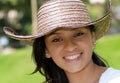 The beautiful Colombian girl in a hat Royalty Free Stock Photo