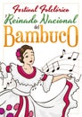 Beautiful Colombian Queen for Folkloric Festival and Bambuco Pageant, Vector Illustration