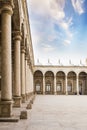 Beautiful colonnade inside Mosque of Muhammad Ali in the heart of the Citadel in Cairo Royalty Free Stock Photo