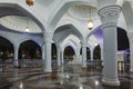 Beautiful colonnade near Prophet Muhammad mosque in Shali City, Chechnya, Russia
