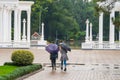 The beautiful colonnade in the seaside Park in the center of Batumi, Georgia