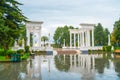 The beautiful colonnade in the seaside Park in the center of Batumi, Georgia