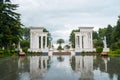 The beautiful colonnade in the seaside Park in the center of Batumi, Georgia