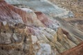 Beautiful color cliffs in the canyon of the Ustyurt plateau