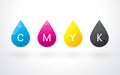 Beautiful color CMYK drops Royalty Free Stock Photo