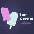 Beautiful color composition with colorful cartoon ice cream. color popsicle. spray of taste. beautiful ice cream pattern. Eskimo