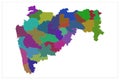 Beautiful Color Map illustration of Maharastra India state Map