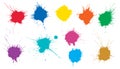 Beautiful color paint blots, splashes. Set of art elements. Vector illustration Royalty Free Stock Photo