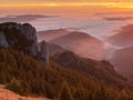 Beautiful sunrise in Ceahlau Mountains Royalty Free Stock Photo