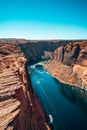 Beautiful Colorado River from Glen Canyon Dam in Grand Canyon. Royalty Free Stock Photo
