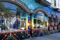Beautiful colored building exterior in the Haight & Ashbury in San Francisco