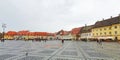 Beautiful colored buildings in Sibiu