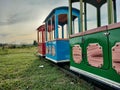 Beautiful colored child train carriages
