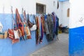 Beautiful colored clothes and other goods in Asiah, Morocco.