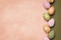 A beautiful colored eggs easter background Royalty Free Stock Photo