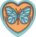 Beautiful colored ethnic love butterflies are hand drawn