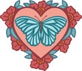 Beautiful colored ethnic love butterflies are hand drawn
