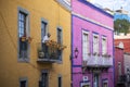Beautiful Colored Historical Houses in Guanajuato city, Mexico