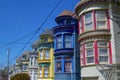 Beautiful colored houses of the Haight & Ashbury district in San Francisco