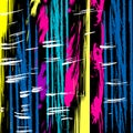 Beautiful colored lines Graffiti on a black background vector illustration Royalty Free Stock Photo